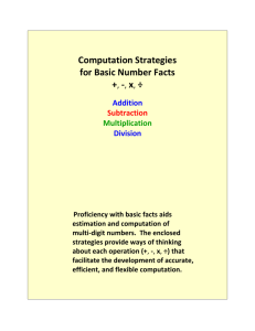 Computation Strategies for Basic Number Facts