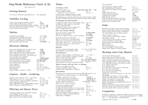 Org-Mode Reference Card (1/2)