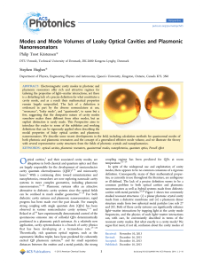 Modes and Mode Volumes of Leaky Optical Cavities and Plasmonic
