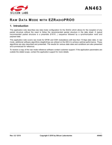 Raw Data Mode with EZRadioPRO -- AN463