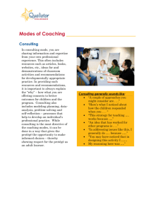 Modes of Coaching