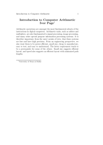 Introduction to Computer Arithmetic Ivor Page1