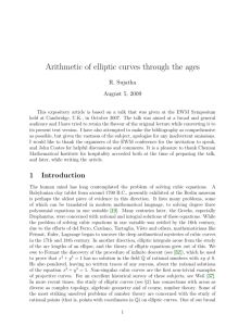 Arithmetic of elliptic curves through the ages