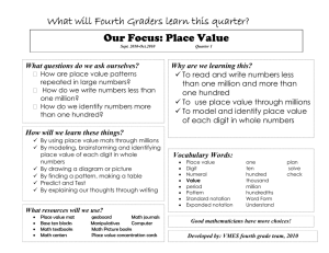 What will Fourth Graders learn this quarter? Our Focus: Place Value