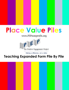 Place Value Piles - THE POSITIVE ENGAGEMENT PROJECT