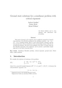 Ground state solutions for a semilinear problem with critical exponent