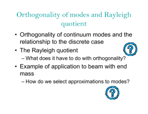 Orthogonality of modes and Rayleigh quotient