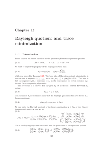 Rayleigh quotient and trace minimization
