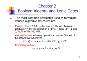 Chapter2 : Boolean Algebra and Logic Gates