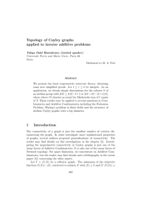 Topology of Cayley graphs applied to inverse additive problems 1