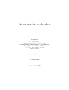 On continued fraction algorithms