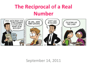 The Reciprocal of a Real Number