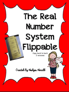 The Real Number System Flippable