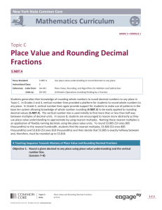 Place Value and Rounding Decimal Fractions