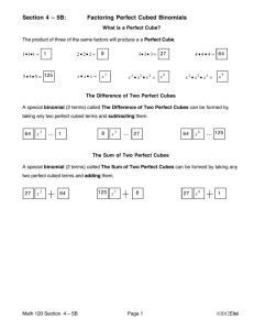 Factoring Perfect Cubed Binomials
