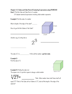 Cubes and Cube Roots (Evaluating Expressions using PEMDAS)