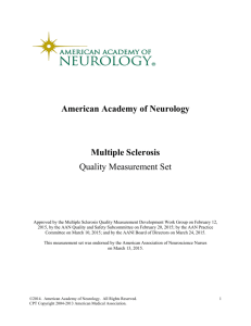 American Academy of Neurology Multiple Sclerosis Quality