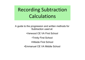 Subtraction Methods for Verwood Schools