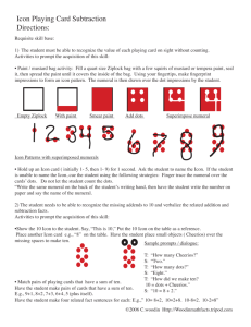 Icon Playing Card Subtraction Directions