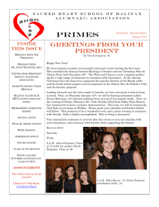 PRIMES Newsletter - Sacred Heart School