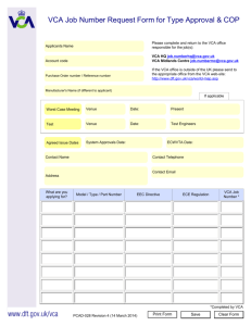 VCA Job Number Request Form for Type Approval & COP www.dft