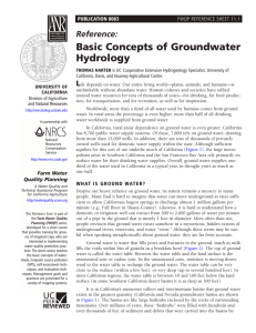 Basic Concepts of Groundwater Hydrology