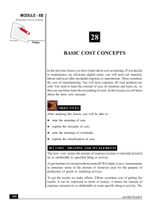 BASIC COST CONCEPTS