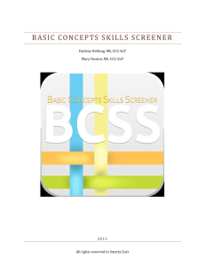 basic concepts skills screener