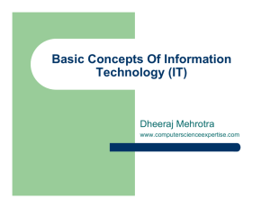 Basic Concepts Of Information Technology (IT)