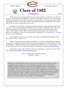 Class of 1962 - Culver Parents Portal