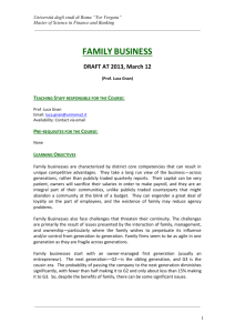 family business - Economia - Università degli Studi di Roma Tor