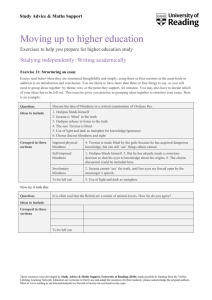 Structuring an essay - University of Reading