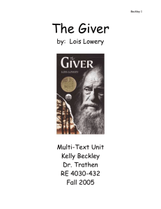 The Giver - Appalachian State University