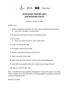 Scan Based Trading (SBT) DSD Receiving Policy - Winn