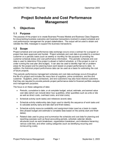Project Schedule and Cost Performance Management