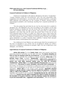 Corporal Punishment of children in Philippines