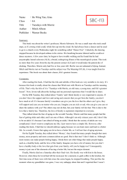 Tuesdays with morrie essay topics