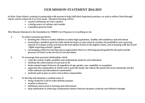 Mission Statement - Holy Ghost RC Primary School