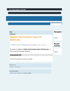 Mrs. Single-Adelman`s OHS Wiki / Modern Discrimination Paper FD