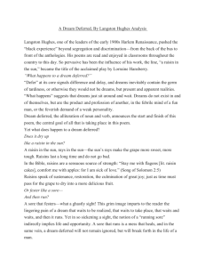 A Dream Deferred, By Langston Hughes Analysis Langston Hughes