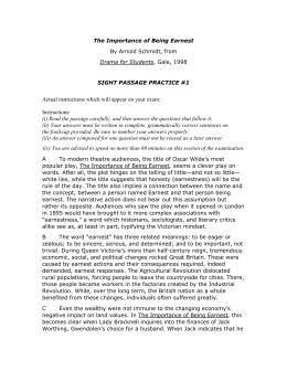 Essay satire importance being earnest