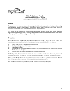 Probationary Faculty Classroom Observation Report