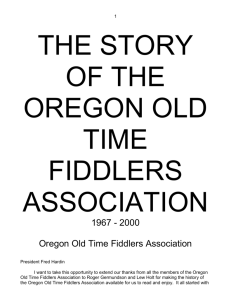 THE STORY OF THE OREGON OLD TIME FIDDLERS ASSOCIATION