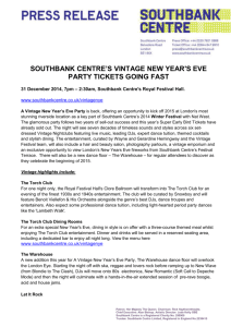 SOUTHBANK CENTRE`S VINTAGE NEW YEAR`S EVE PARTY
