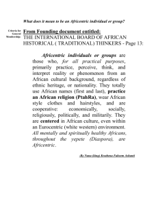 What does it mean to be an Africentric individual or group