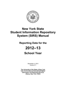 New York Statewide Data Warehouse Guidelines for Extracts for use