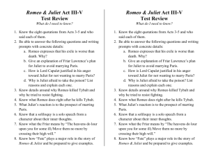 Romeo & Juliet Act III-V Test Review What do I need to know? Know