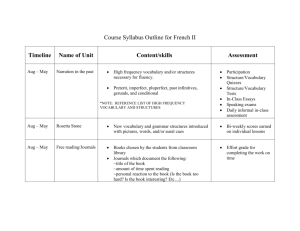 Curriculum Map For French II