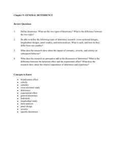 Chapter 9: GENERAL DETERRENCE Review Questions 1. Define