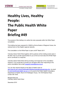 Strategy for Public Health in England White Paper